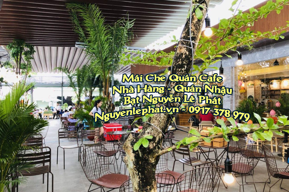 Giải pháp che nắng cho quán cà phê